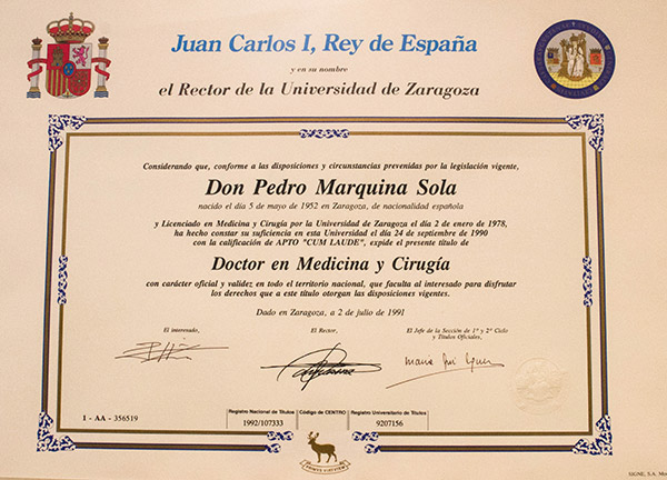 Doctor en Medicina y Cirugía